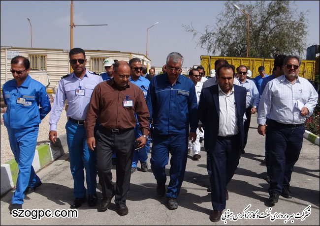 بازدید دکتر منتظری مدیرعامل شرکت بهره برداری نفت و گاز زاگرس جنوبی از منطقه عملیاتی پارسیان 5