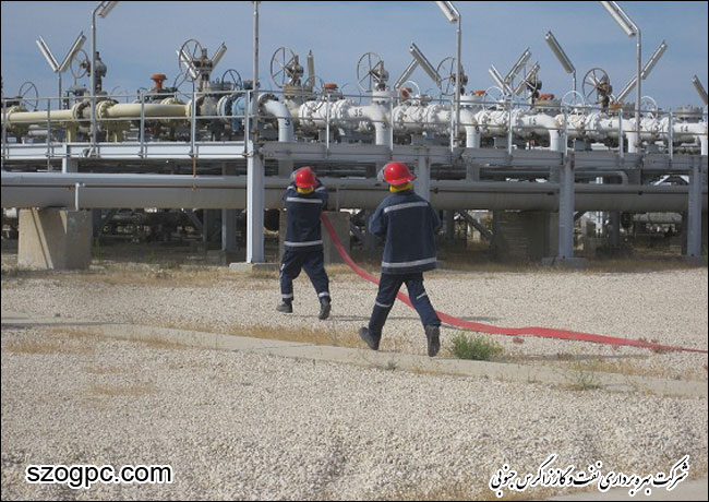 مانور نشت گاز در مرکز جمع آوری شماره ۱ تابناک منطقه عملیاتی پارسیان 2