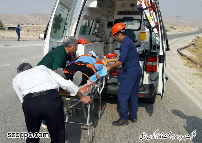 برگزاری مانور تصادفات جاده ای در منطقه عملیاتی پارسیان 2