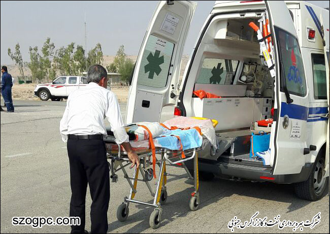 برگزاری مانور تصادفات جاده ای در منطقه عملیاتی پارسیان 3