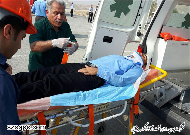 برگزاری مانور تصادفات جاده ای در منطقه عملیاتی پارسیان 4