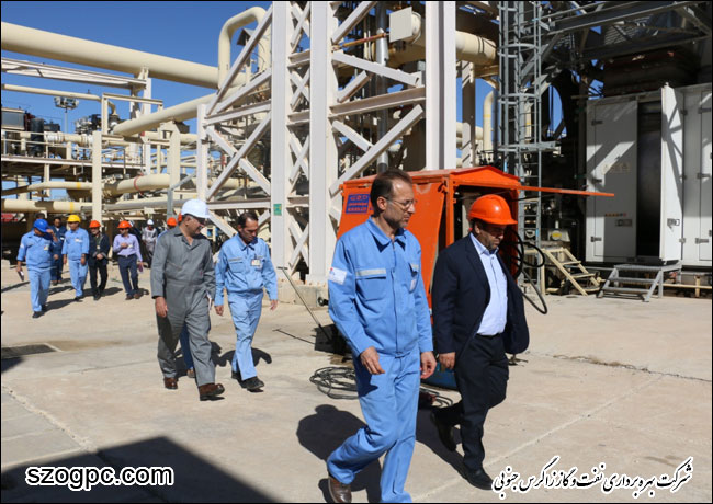 بازدید مدیر عامل شرکت بهره برداری نفت و گاز زاگرس جنوبی از منطقه عملیاتی نار و کنگان 1