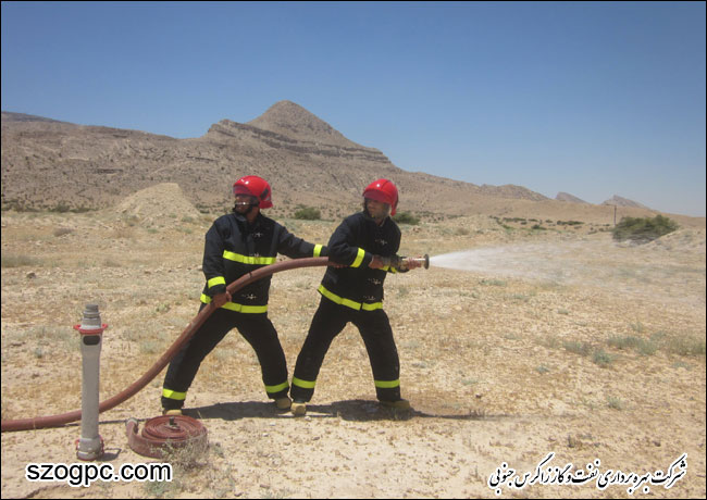 برگزاری مانور جلوگیری از نشت گاز خط لوله در منطقه عملیاتی آغار و دالان 2