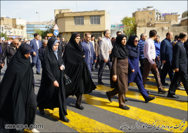 حضور پرشور کارکنان نفت و گاز زاگرس جنوبی در راهپیمایی ۱۳ آبان 1397 9