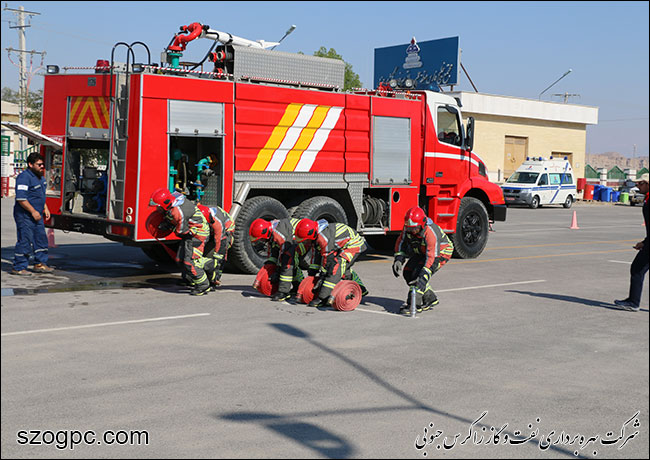دوازدهمین دوره ارزیابی عملیاتی تخصصی آتش نشانان شرکت نفت و گاز زاگرس جنوبی 5