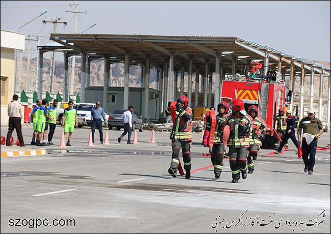 دوازدهمین دوره ارزیابی عملیاتی تخصصی آتش نشانان شرکت نفت و گاز زاگرس جنوبی 12