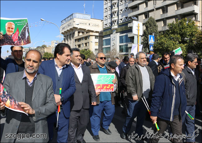 شرکت در راهپیمایی ۲۲ بهمن ماه مدیرعامل و کارکنان شرکت بهره‌برداری نفت و گاز زاگرس جنوبی 6