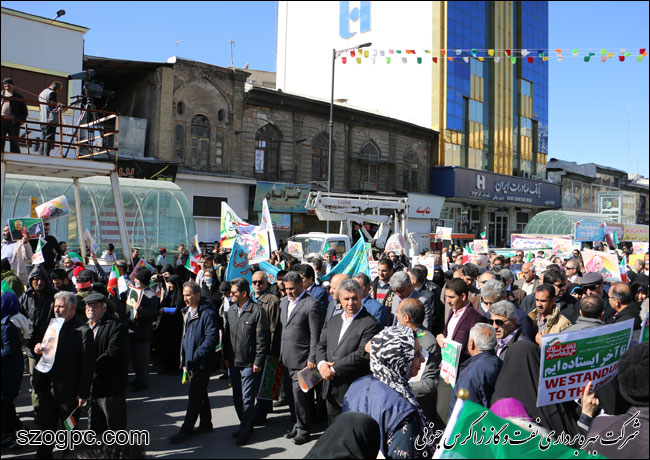 شرکت در راهپیمایی ۲۲ بهمن ماه مدیرعامل و کارکنان شرکت بهره‌برداری نفت و گاز زاگرس جنوبی 9