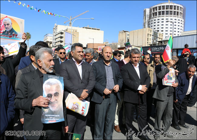 شرکت در راهپیمایی ۲۲ بهمن ماه مدیرعامل و کارکنان شرکت بهره‌برداری نفت و گاز زاگرس جنوبی 10