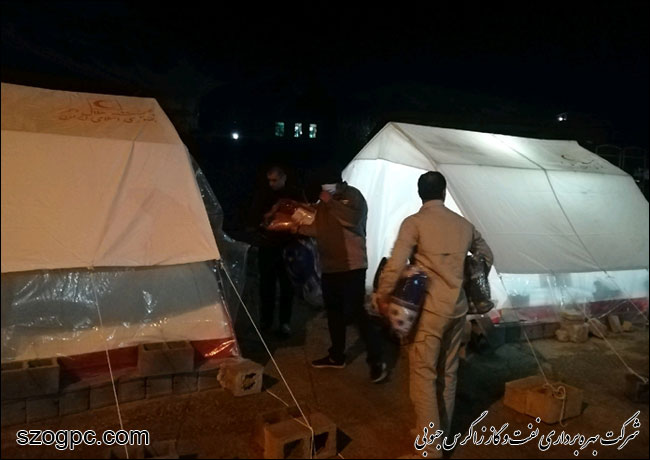 کمک های غیرنقدی نفت وگاز زاگرس جنوبی به زلزله زدگان سی سخت 6
