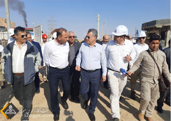 بازدید مدیرعامل و هیات همراه از منطقه عملیاتی و نمکزدایی دهلران و همچنین کارخانه ٣١٠٠ NGL 7