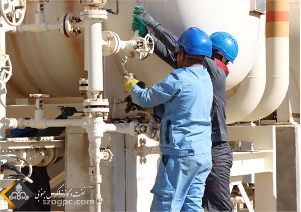 تداوم تعمیرات اساسی و ایمن سازی مراکز تفکیک در منطقه عملیاتی نار و کنگان 6