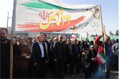 حضور کارکنان شرکت بهره‌برداری نفت و گاز زاگرس جنوبی در راهپیمایی ۲۲ بهمن