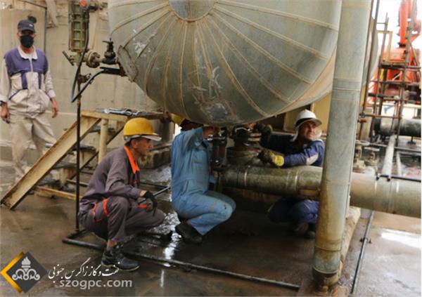 تعمیر اضطراری مبدل حرارتی واحد تثبیت مایعات پالایشگاه گازی فراشبند 1