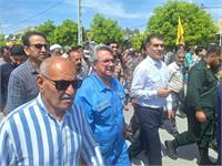 حضور کارکنان شرکت بهره‌برداری نفت و گاز زاگرس جنوبی در راهپیمایی روز قدس 1404 3