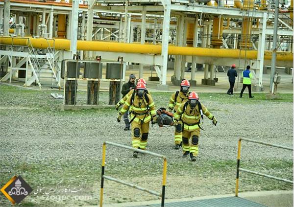 مانور آمادگی مقابله با نشت شدید گاز در منطقه عملیاتی خانگیران برگزار شد