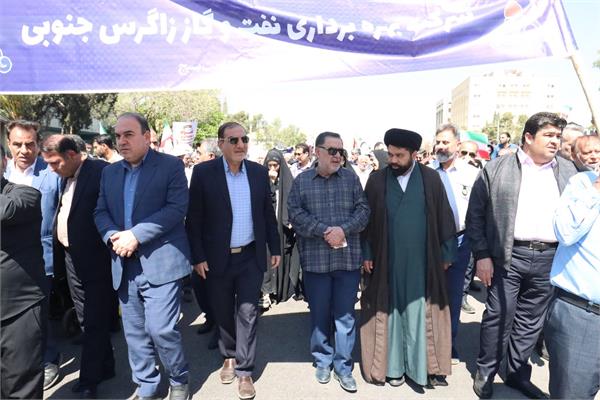 حضور گسترده کارکنان شرکت زاگرس جنوبی در راهپیمایی روز قدس 12