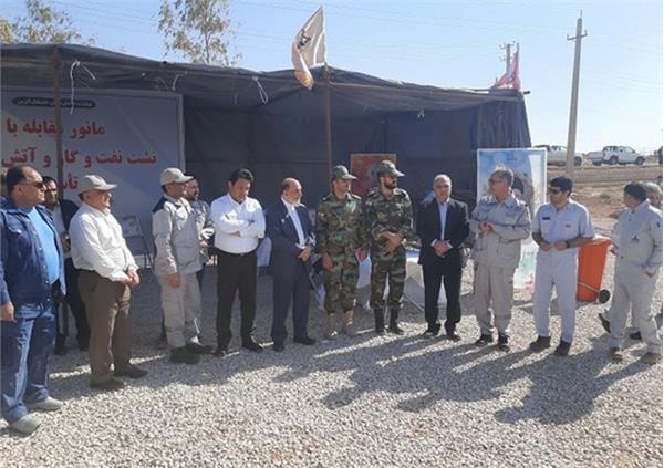 مانور مقابله با نشت نفت و گاز و آتش سوزی در تاسیسات نفت شهر برگزار شد 6