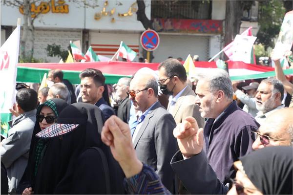 حضور کارکنان شرکت بهره‌برداری نفت و گاز زاگرس جنوبی در راهپیمایی روز قدس 1404 8