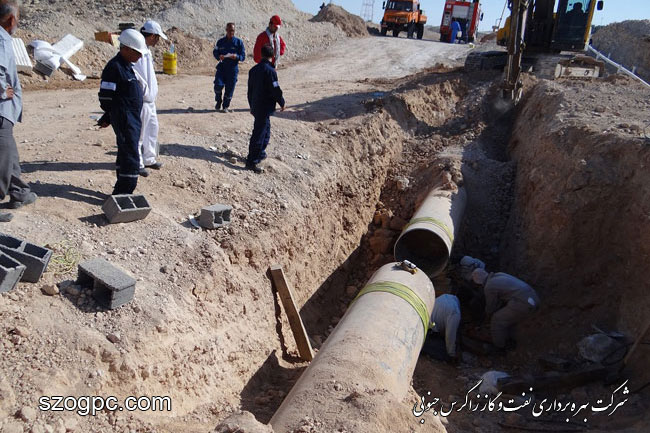 ایمن سازی  خط لوله ۳۰ اینج اول میدان گازی تابناک 1